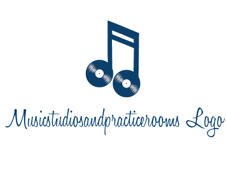 music note with vinyls logo