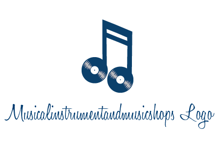 music note with vinyls logo