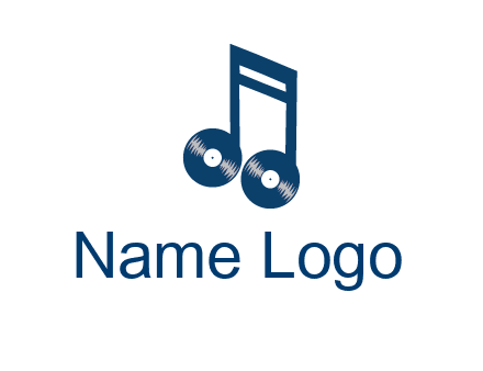 music note with vinyls logo