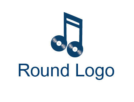 music note with vinyls logo