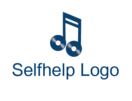 music note with vinyls logo