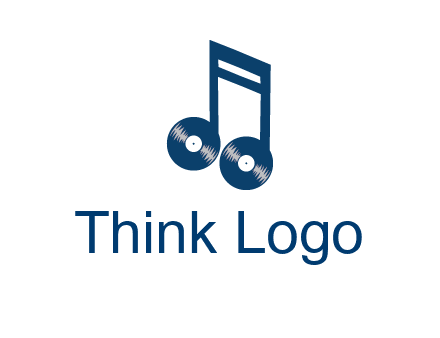 music note with vinyls logo