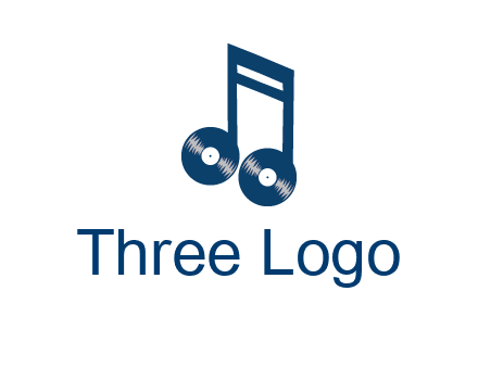 music note with vinyls logo