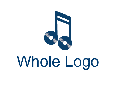 music note with vinyls logo