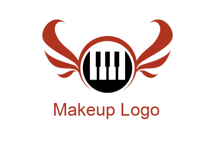 piano keys in a circle with wings logo