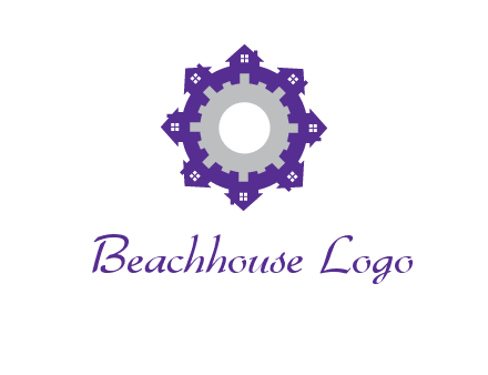 houses laced in a circle with a gear inside