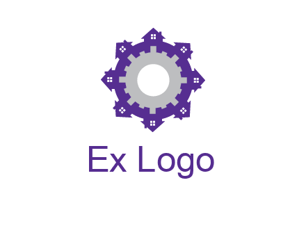 houses laced in a circle with a gear inside