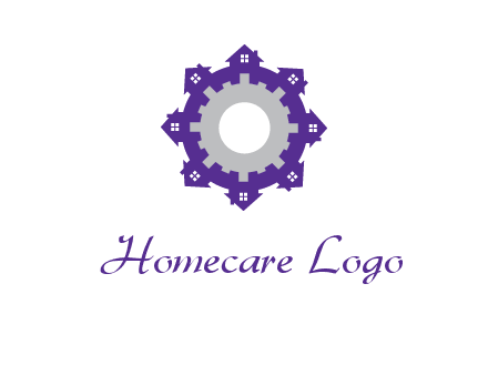 houses laced in a circle with a gear inside