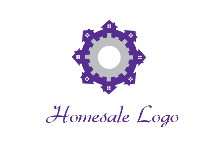 houses laced in a circle with a gear inside