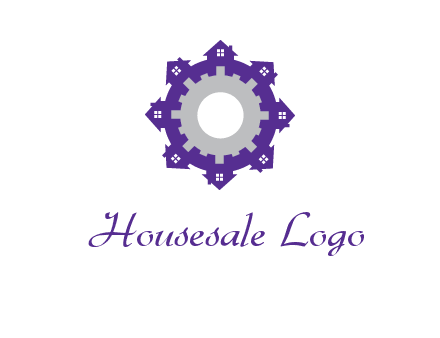 houses laced in a circle with a gear inside