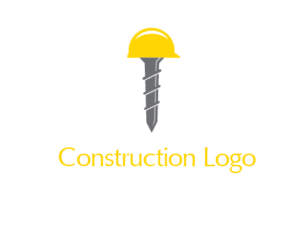 screw wearing construction hat logo