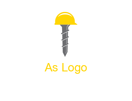 screw wearing construction hat logo