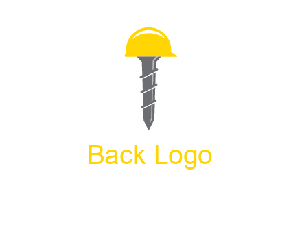 screw wearing construction hat logo
