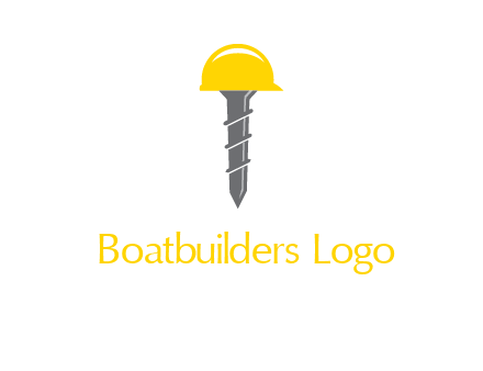 screw wearing construction hat logo