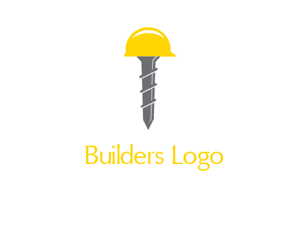 screw wearing construction hat logo