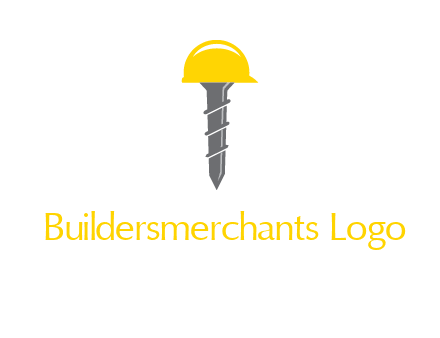 screw wearing construction hat logo