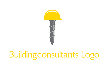 screw wearing construction hat logo