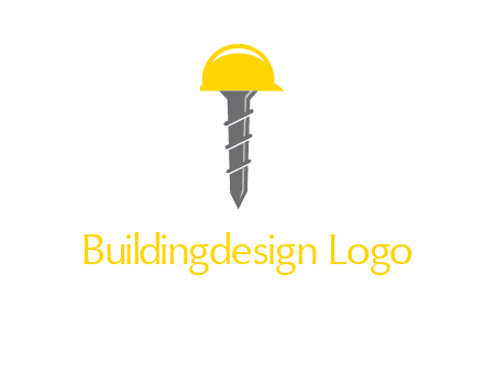 screw wearing construction hat logo