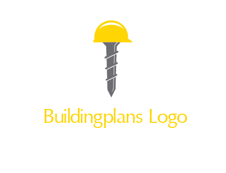 screw wearing construction hat logo