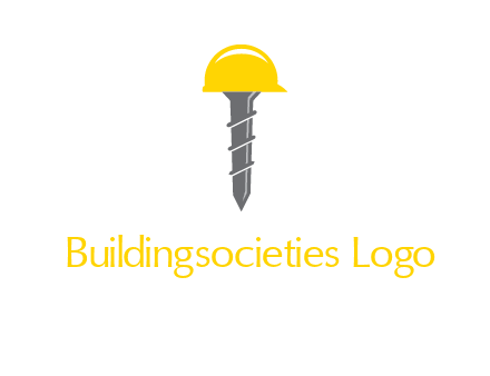 screw wearing construction hat logo