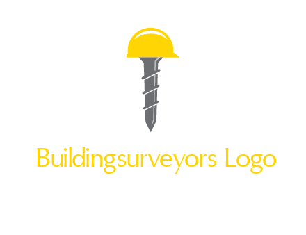 screw wearing construction hat logo