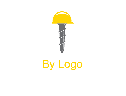 screw wearing construction hat logo
