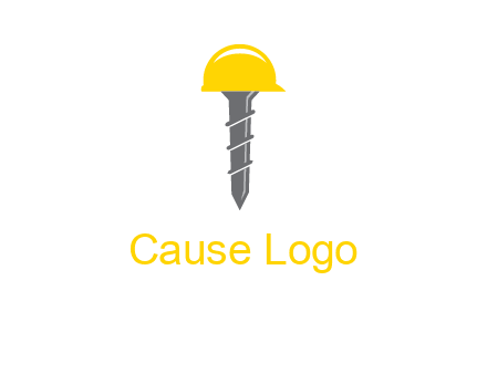 screw wearing construction hat logo