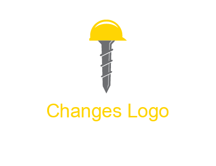 screw wearing construction hat logo