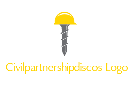 screw wearing construction hat logo