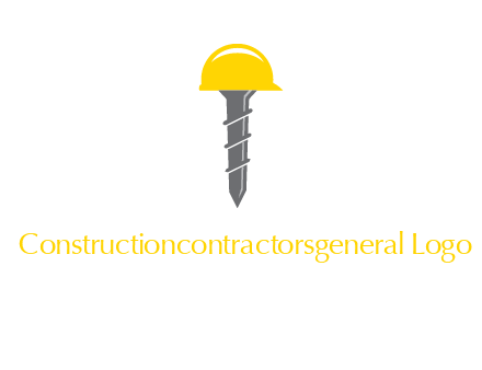 screw wearing construction hat logo