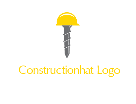 screw wearing construction hat logo