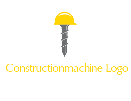 screw wearing construction hat logo