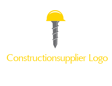 screw wearing construction hat logo
