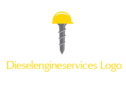 screw wearing construction hat logo