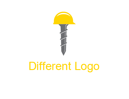 screw wearing construction hat logo