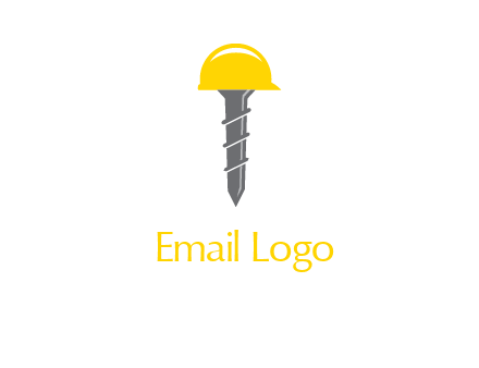 screw wearing construction hat logo