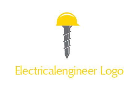 screw wearing construction hat logo