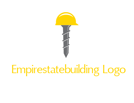 screw wearing construction hat logo