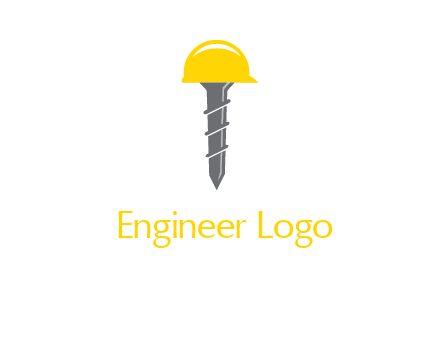 screw wearing construction hat logo