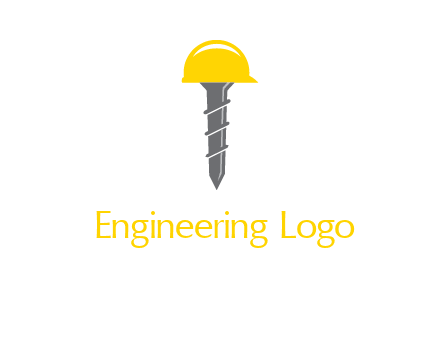 screw wearing construction hat logo