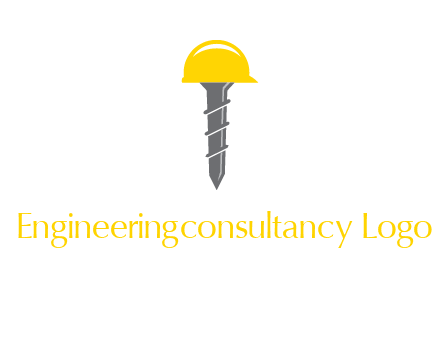 screw wearing construction hat logo