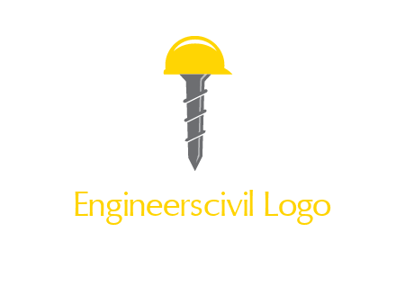 screw wearing construction hat logo