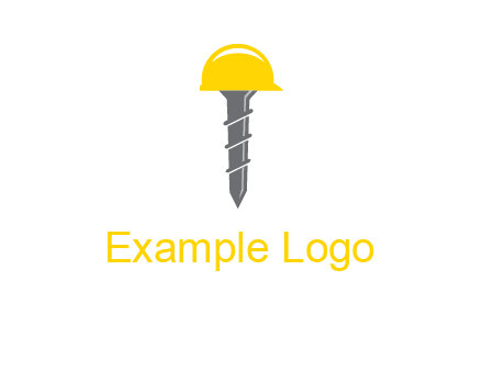 screw wearing construction hat logo