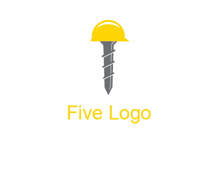 screw wearing construction hat logo