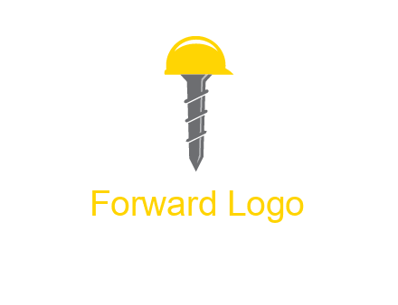 screw wearing construction hat logo