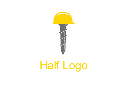 screw wearing construction hat logo