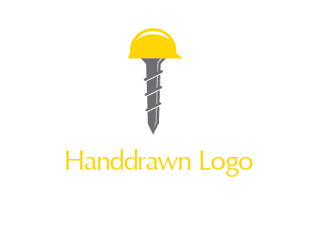 screw wearing construction hat logo