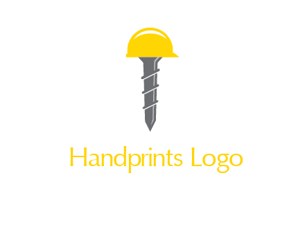 screw wearing construction hat logo