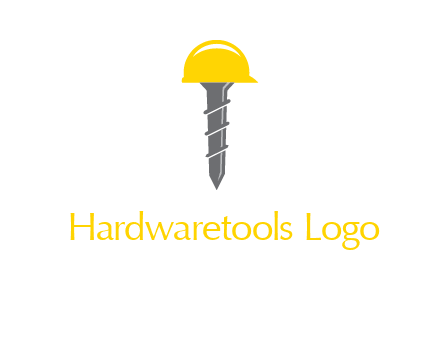 screw wearing construction hat logo