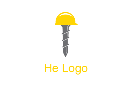 screw wearing construction hat logo